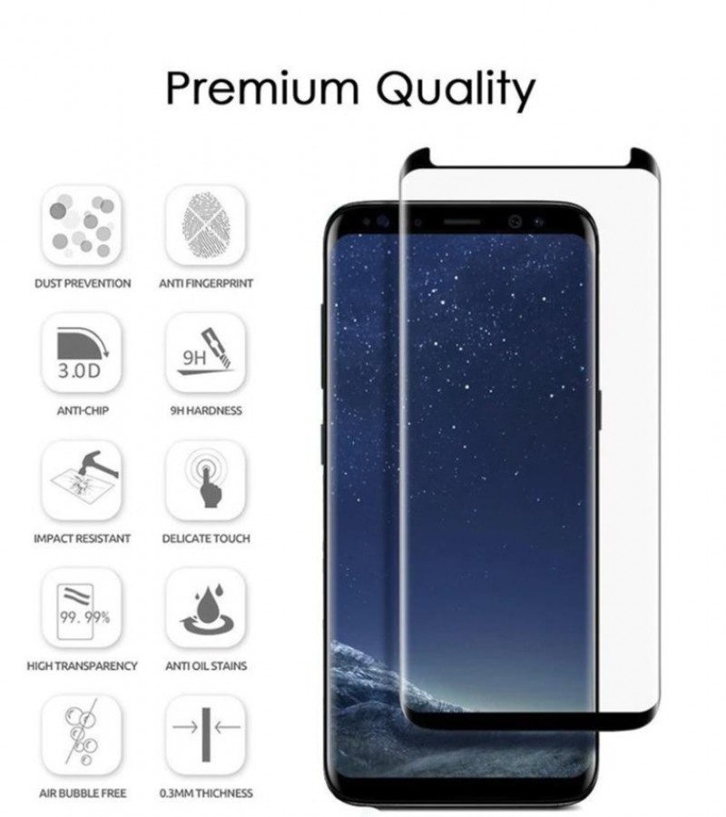 Full Glue 3D Curved Clear Tempered Glass Screen Protector For Galaxy S8,S9 Plus Note8 Note9 Case