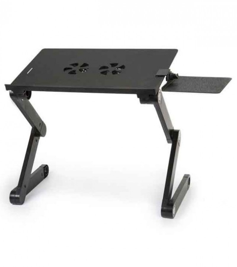 T8 Multi-Function Aluminium Laptop Cooling Table - Black