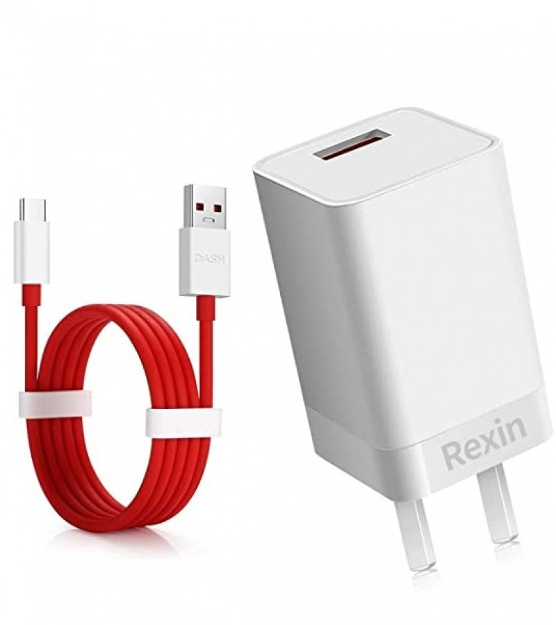 Oneplus  6t Cable and Charger, Dash Type C USB Data Cable and Dash USB Power Charger AC Wall Adapter